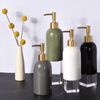 14Oz Ceramic Dish Hand Soap Dispenser with Pump for Kitchen Bathroom White Gold