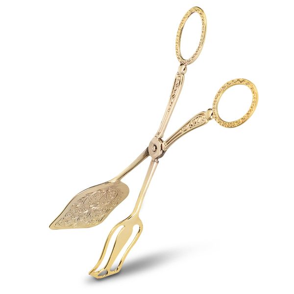 Sugar Tongs Appetizer Tongs,9.1inch Gold Tongs for Serving Food,Buffet Serving Tongs,Small Serving Tongs,Kitchen Tongs Cake Tongs Bread Tongs for Frying, Cooking, Clipping Toast Bread