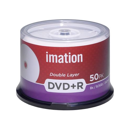 50 Pack Imation DVD+R DL Dual Layer 8X 8.5GB DVD Plus R Double Layer White Inkjet Hub Printable Blank Media Data Movie Game Recordable Disc