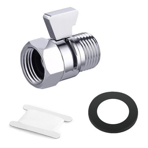AOPANDA Shower Shut Off Valve G1/2" Brass with Handle Lever Water Flow Control Valve Flow Regulator Polished Chrome