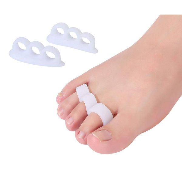 Lumiele Toe Separator (For Both Feet), Floating Fingers, Hammer Toe, One Size Fits Most, Unisex (White)