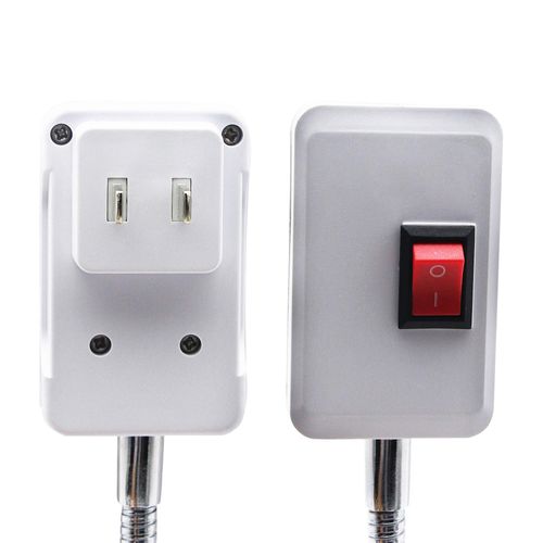 SinLoon E27/E26 Socket Adapter with On/Off Switch Light Lamp Bulb 360 Degrees Flexible Aluminum Wire Gooseneck US Plug for Night Light Grow Lights Desk Lamp Bulb (White)