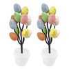 By Robelli 2 x Tabletop Easter Tree Decoration With Multicolour Foam Eggs