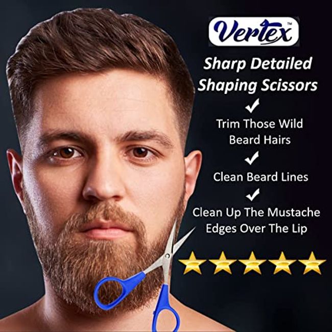 Men's 4″ Brushed Gunmetal Beard & Mustache Scissors – Maya Cosmetics