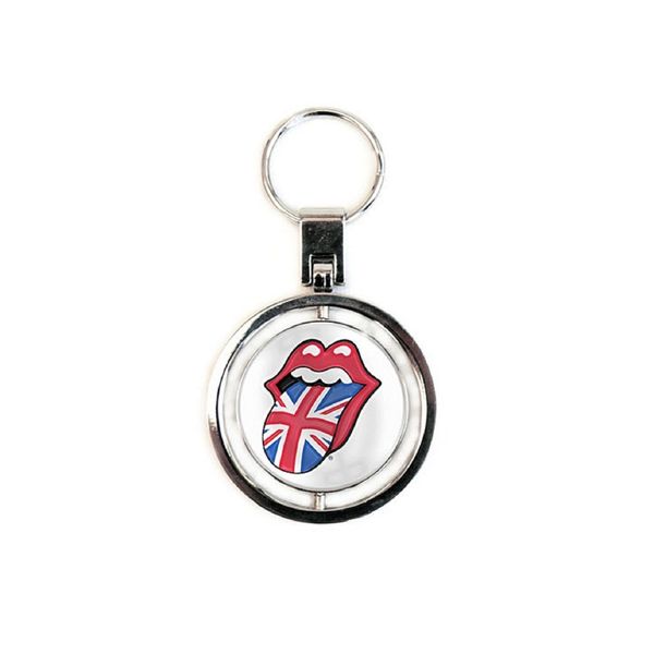 Rolling Stones - UK And US Tongue Logo Spinner Keyring