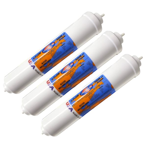 Omnipure K2548-JJ Inline All Calcite 10" x 2" Postfilter 1/4" Quick Connect 3pk