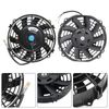2X 7" Universal Slim Fan Push Pull Electric Radiator Cooling 12V Mount Kit Black