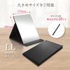 ICHIFUJI Stand Mirror, Tabletop Mirror, Cosmetic Mirror, Free Angle Adjustment, Foldable, (LL, Black)