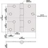 3 Pc- Everbilt 4 in. Security Door Hinge, Square Corners, Satin Nickel Finish