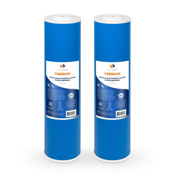 2PK Premium Aquaboon 5mic Big Blue GAC Carbon Water Filter Cartridge 20x4.5"