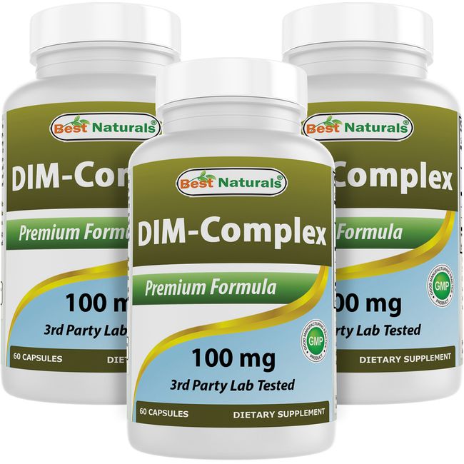 3 Pack Best Naturals DIM-Complex 100 mg 60 Capsules