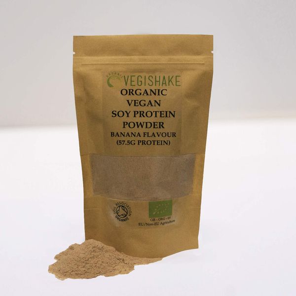 Organic Soy Protein Powder Vegan - Protein Shakes Rich in ECAA Pick Your Flavour (Nutty Vanilla, 500g)