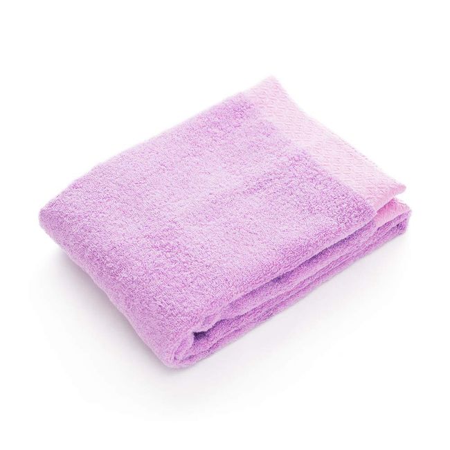 iimin Imabari Long Clean Towel, Bath Towel, Red Wisteria, Disinfecting Effect with Ag Thread, Japanese Pattern Hem, Luxury