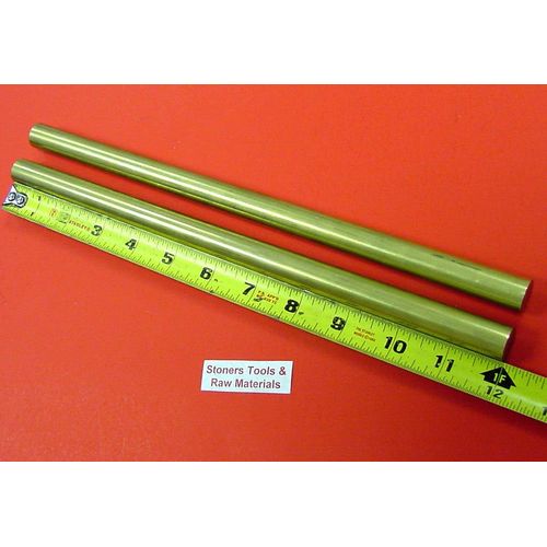 2 Pieces of 5/8" 360 BRASS SOLID ROUND ROD 12" long New Lathe Bar Stock .625" L8