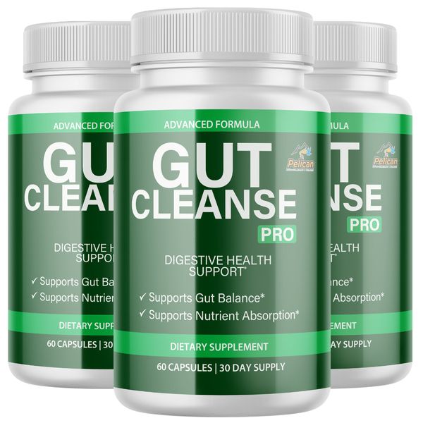 GUT CLEANSE PRO-Digestive Support- 3 Bottles-  180 Capsules