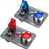 DC12V Racing Car Ignition Switch Panel Carbon Fiber Rocking Switch+ Engine Start Push Button with Red Indicator Light