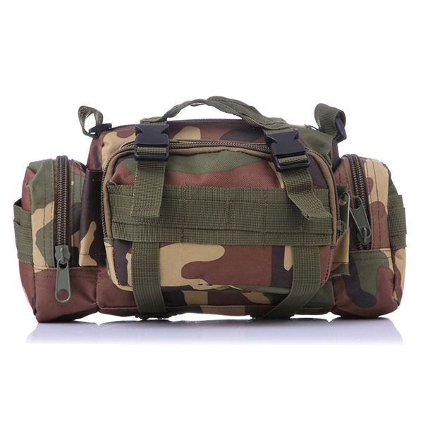 DLP Tactical Compact Range Bag/MOLLE Compatible EDC Bug Out Bag/Waist Pack (Woodland)