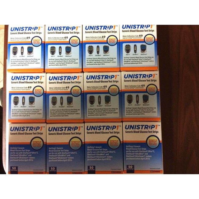 UniStrip 600 Test Strips for Use with Onetouch® Ultra® Meters Exp: 10/19/2025