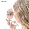 Napure Mirror, Double Sided Compact Mirror, 7x Magnifier, Makeup Mirror, Hand Mirror, Real Skin Color, Silver, Made in Japan