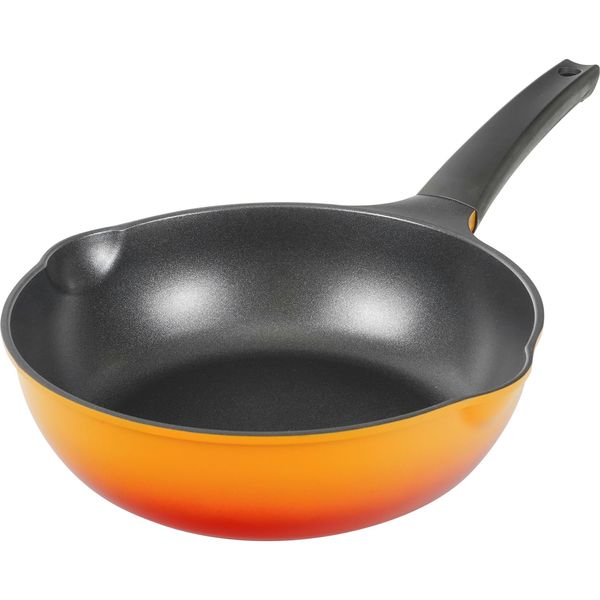 Wahei Freiz Tafuka RB-3111 Snow Flat Pot Style Deep Frying Pan, 10.2 inches (26 cm), PFOA Free, Fluorine Resin Finished, For Gas Fire