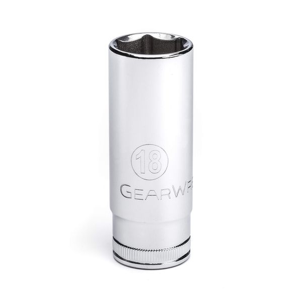 GEARWRENCH 3/8" Drive Deep Metric Socket 18mm, 6 Point - 80400