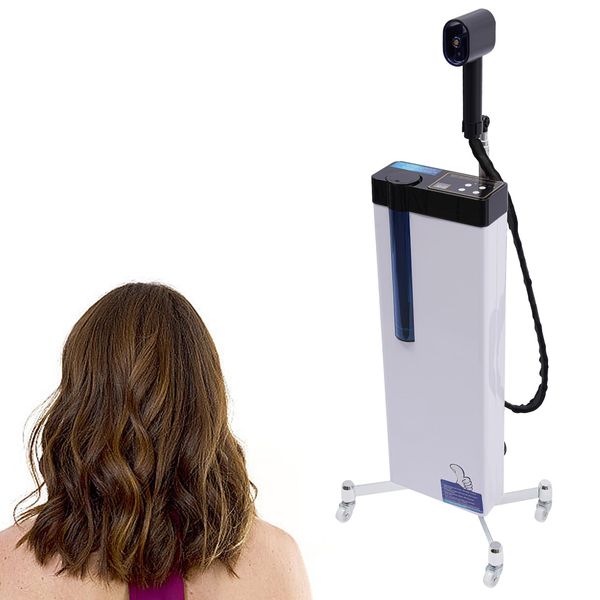 Nano Hair Steamer, Negative Ions Blue Light Hair Steamer Machine, 1300W Nano Hair Steamer Hair Color Processor,Standing Hair Color Processor SPA Steamer,with Smart Touch Control, Kettle 1200Ml, White