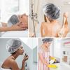 FirstKitchen 100PCS Disposable Shower Caps, Elastic Plastic Clear Hair, Medium Shower Cap, Thicker Waterproof Clear Bath Caps for Women Short Hair Treatment, Salon, Spa, Hotel, Travel(17.3")
