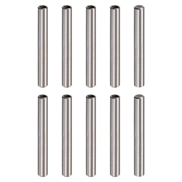 uxcell M4 Internal Screw Knock Pins, 0.2 x 2.0 inches (6 x 50 mm), Chamfered Flat Carbon Steel, Cylindrical Pin, Bed, Bookcase, Hardware, Industrial Pins, Pack of 10