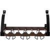 Home Zone Kitchen Wall Mounted Wine Rack w Stemware Organizers, Holds 6 Bottles