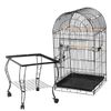 63"H Rolling Bird Cage w/Open Play Top for Small Parrot Cockatiel Parakeet Home