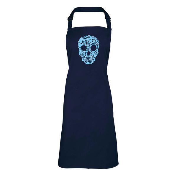 Shopagift Light Blue Skull Apron Gift - Navy