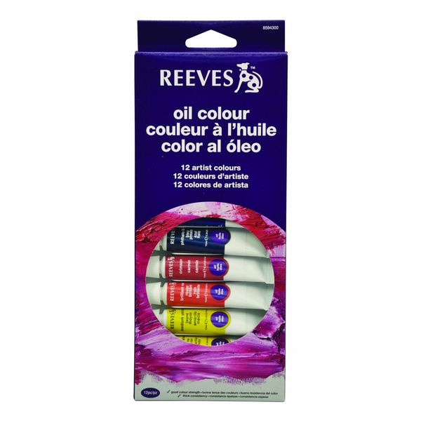 Reeves 10ml Oil Colour 12 Tube Set