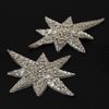 2-pcs Star Rhinestone Beaded Applique, Beaded Patch, 4" x 4-3/4'', TR-12145 (Crystal / Silver)