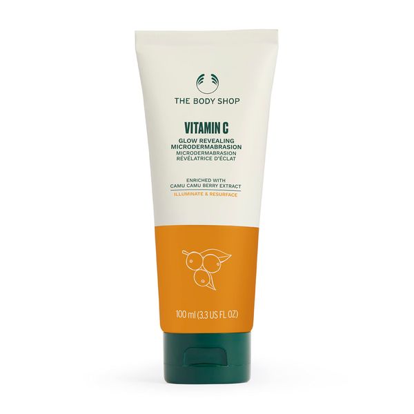 The Body Shop Vitamin C Microdermabrasion GLOW BOOSTING 100ml With CAMU CAMU For Weekly Home-Spa Exfoliation for Brighter Clearer Skin