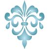 Fancy Fleur de Lis Schablone - 8 x 10cm - S