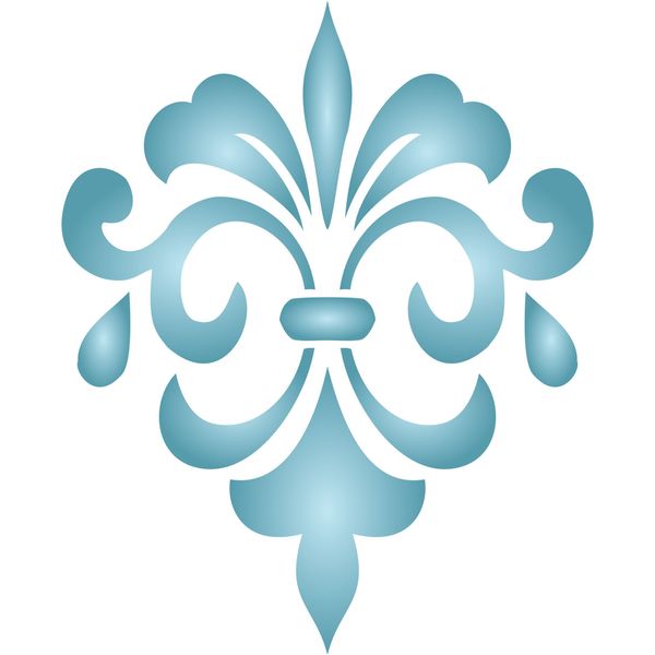 Fancy Fleur de Lis Schablone - 8 x 10cm - S
