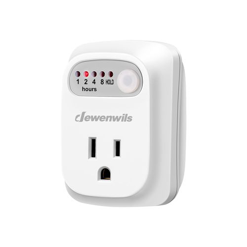 DEWENWILS Indoor Countdown Timer Outlet, Timers for Electrical Outlets, 125V/15A/1000W Auto Shut Off Safety Outlet, One 3-Prong Grounded Outlet, Light Timers, 1/3 HP, UL Listed