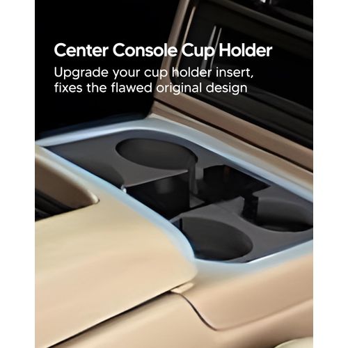 Upgraded Center Console Cup Holder Compatible with Chevrolet Yukon Sierra Silverado Tahoe Suburban 2003-2007, Front Center Console Beverage Drink Insert