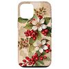iPhone 14 Vintage hawthorn berry leaf and flower Case