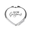 Hello there gorgeous [CM17PMR] positive statement compact pocket mirror - silver heart shape