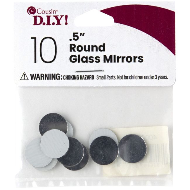 CousinDIY Round Glass Mirrors 0.5" 10/Pkg-