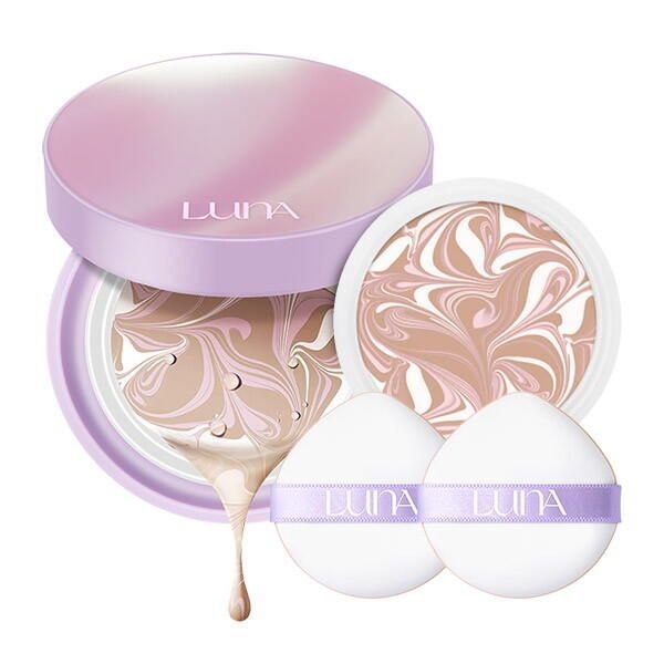 Luna Moisture Glow Pact OR Violet Aurora 12.5g Main Product + Refill