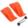 2PCS Tractor Bucket Ski Edge Tamer Skid Protector Snow Leaf Removal Orange