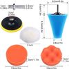 14pc 3" Car Buffing Pads Polishing Sponge Set Waxing Foam Polisher Buffer Drill