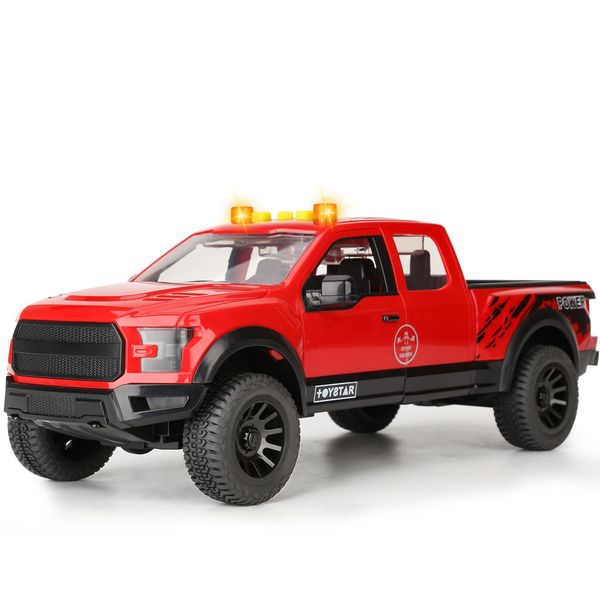 SASBSC Pickup Toy Truck Model Car for Boys Realistic Cars for Boys Ages 3 4 5 6 Year Old Boys with Sound and Light Pull Back Truck Toys, Car Toys for Boys & Girls Christmas and Birthday Gift