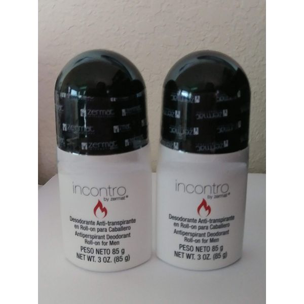 LOT 2 ZERMAT INCONTRO ANTIPERSPIRANT DEODORANT ROLL ON FOR MEN