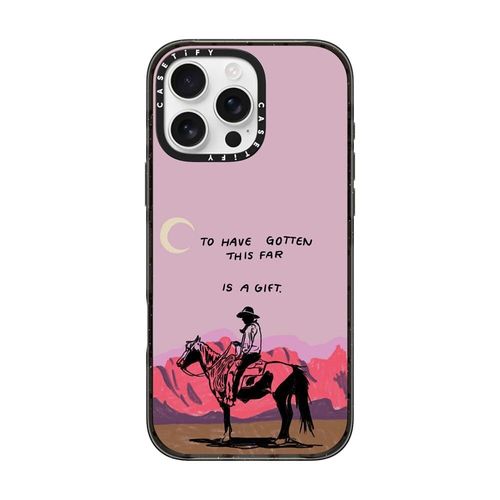 CASETiFY Impact Case for iPhone 16 Pro Max [Slim / 8.2 ft. 4X Military Grade Drop Protection/Compatible with Magsafe] - Cowboy Quest - Clear Black