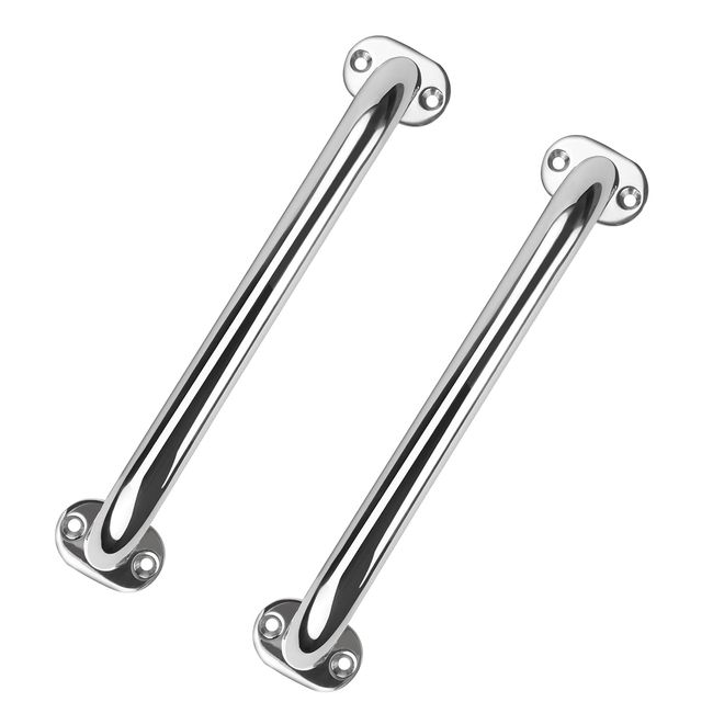 XinKunmarine 2 Pack Boat Grab Handle,12 inch Stainless Steel Handle Handrail,Marine Grab Bar Polished