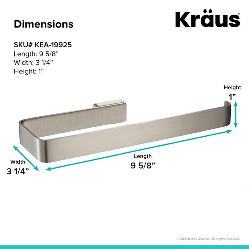 KRAUS Stelios Bathroom Towel Ring, Brushed Nickel Finish, KEA-19925BN