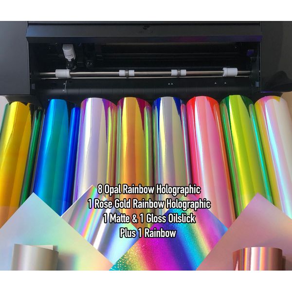 12 Pack 12"x12" Opal Holographic Permanent Adhesive Vinyl Sheets Shipped Flat